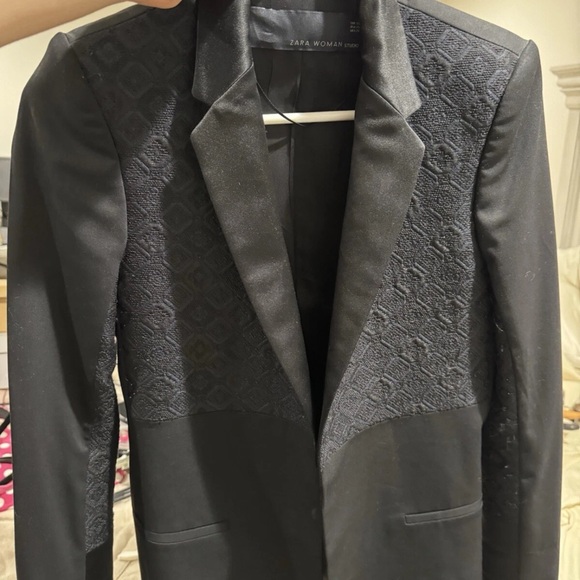 Black Blazer with Textured Design